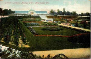 SUNKEN GARDEN Mitchell Park MILWAUKEE, Wisconsin WI c1908 Postcard - Picture 1 of 2