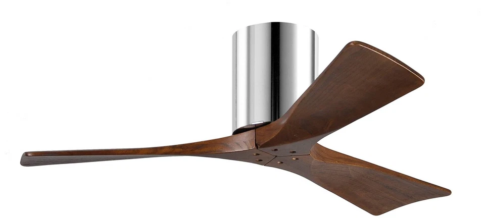 42" Matthews Irene Chrome-Walnut Damp Rated Hugger Fan with Remote - Image 1 of 1