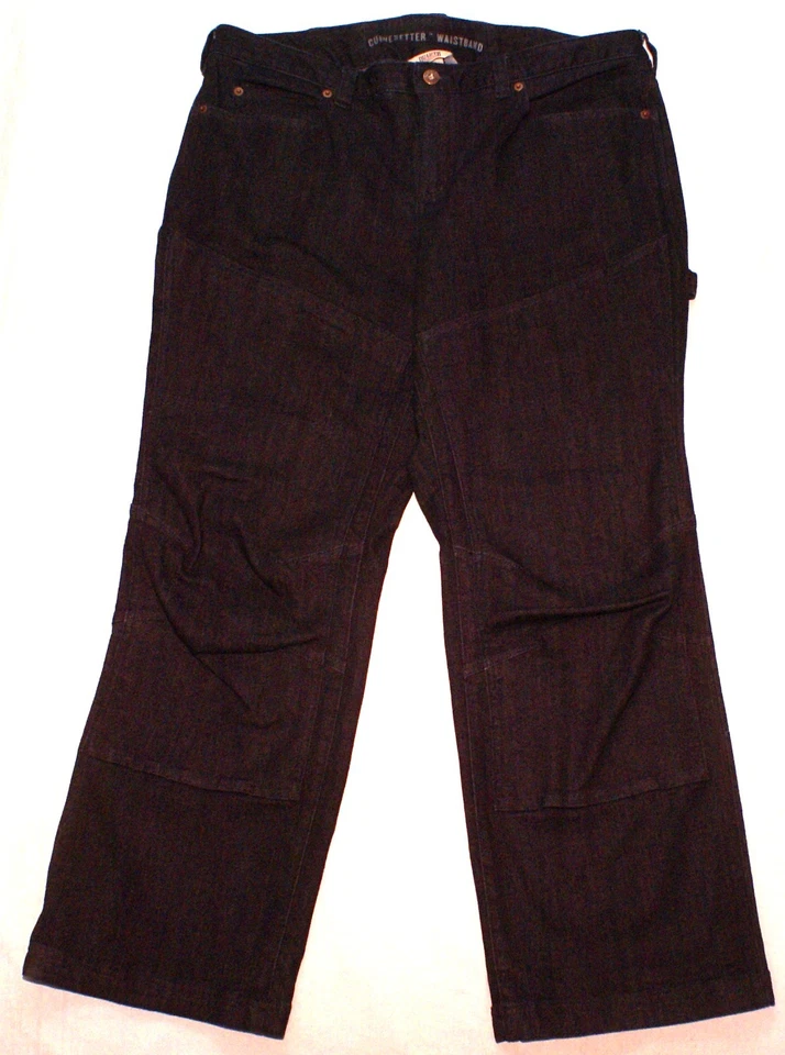 Duluth Trading Carpenter Blue Jeans Womens 16 Curvesetter Waistband, Double Knee - Image 1 of 3