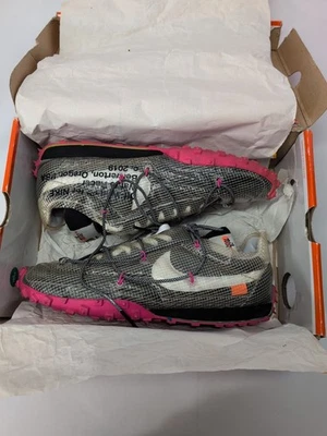 Nike Waffle Racer Off-White CD8180-001 Size 14 / 12.5 Men’s Black White Fuchsia - Image 1 of 4