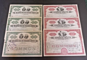 (6) STOCK CERTIFICATES LEHIGH COAL &  NAVIGATION CO + NATIONAL TEA CO. - Picture 1 of 5