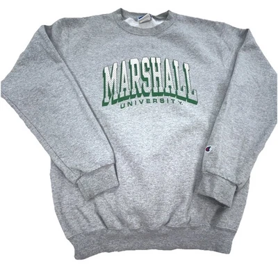 Marshall Thundering Herd Sweatshirt Boys XL Gray Crewneck Sweater VTG Y2K Youth - Image 1 of 4