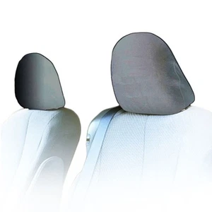 Set of 2 Solid Grey Cloth Car Headrest Covers with Foam Backing for Toyota - Picture 1 of 7