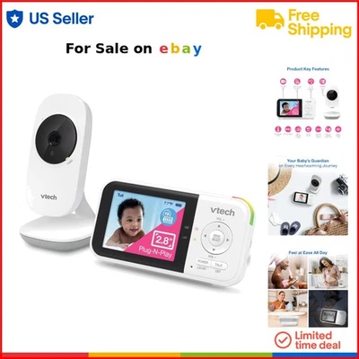 Monitor de bebé cámara audio visión nocturna LCD sensor de temperatura seguridad para bebés Foto 1 de 4