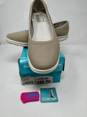 Skechers GO STEP Shoes Womens 8.5 Taupe Beige Slip On Goga Mat Comfort 14303 NEW - Image 1 of 4