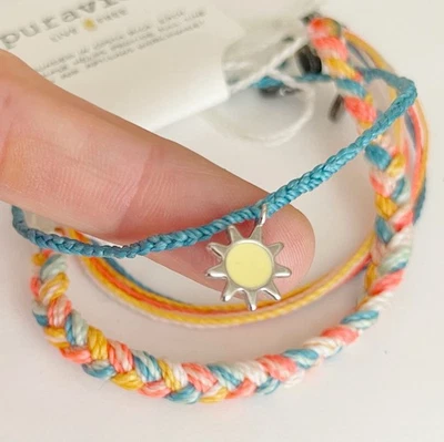 PULSERA MENSUAL PURA VIDA PILA 4 Pulseras Amarillo Sol Azul Onda ¡Nuevo! Foto 1 de 4