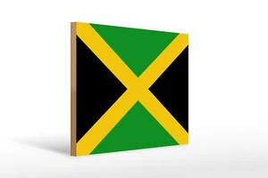 Holzschild Flagge Jamaikas 40x30 cm flag of Jamaica Holz Deko Schild wooden sign - Picture 1 of 5