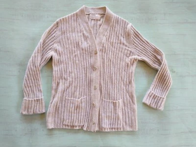Vintage 1970's Grandma's Sweater Montgomery Ward Women's MEDIUM Cream Cardigan - Image 1 of 4