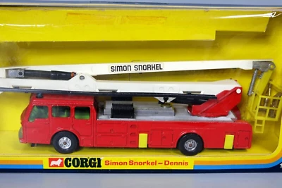 Camión de bomberos Corgi 1126 Simon Snorkel Dennis, en caja 1977 Foto 1 de 4