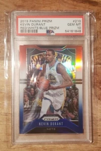 2019-20 Panini Prizm Kevin Durant Red White & Blue #210 PSA 10 - Picture 1 of 1