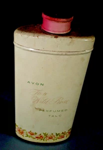 Avon "to a Wild Rose" Perfumed Talc Tin - Picture 1 of 3