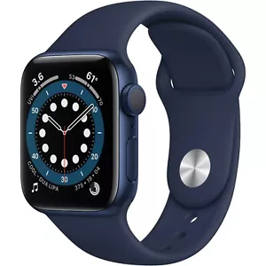 Apple Watch Series 6 40 mm estuche azul aluminio azul marino profundo banda deportiva GPS MG143LL/A - Imagen 1 de 6