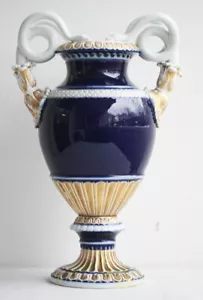 Schlangenhenkelvase, Meissen, kobaltblau mit Goldstaffage, H ca. 38 cm - Bild 1 von 11