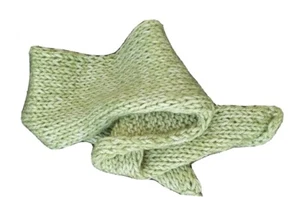 Hand made mint green knit scarf  coat or outfit accessory 8" x 37" made in USA - Picture 1 of 3