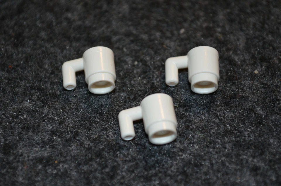 (3) 1x1 White Minifigure MUG / Coffee Cups Bricks ~ New Lego Parts ~ Foto 1 de 1