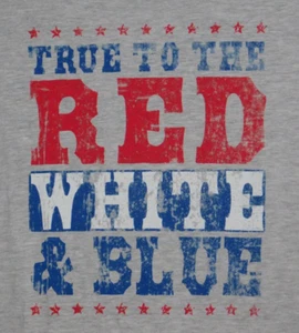 T-Shirt True To Red weiß blau patriotisch 3XL 54 56 grau - Bild 1 von 4