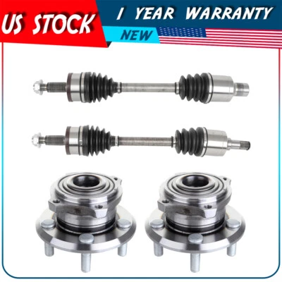 2 X Front CV Axle Shaft & Wheel Bearing Hub For Chrysler 300 Dodge Charger AWD Foto 1 de 4