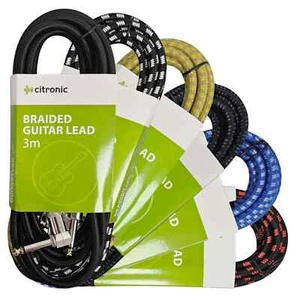 Cable mono jack a jack en ángulo recto de 6,3 mm cable de guitarra blindado de bajo ruido 3 m - Imagen 1 de 7