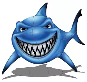 Piastrella per piscina 37" x 37" Gotcha Shark con mosaico ombra (NPT - PORC-SKF77/SH) - Foto 1 di 1