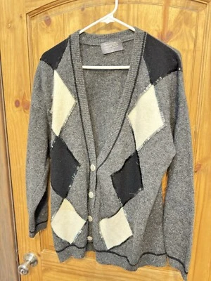 Cárdigan Suéter Marisa Christina Mujer Lana Cabello de Conejo Argyle Vintage Talla L Foto 1 de 4
