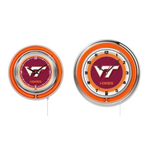 NCAA - Anillo doble de neón de Virginia Tech, logotipo reloj universidad logotipo - Imagen 1 de 9