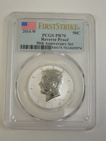 2014 W Silver Reverse Proof Kennedy Half PCGS PR70 PF High Relief Anniversary Cover