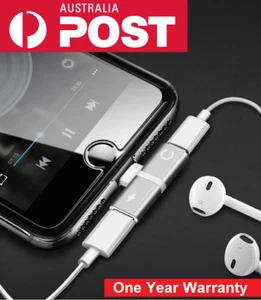 Dual Double iPhone Jack Splitter Adapter to Headphone Jack and Charger - Picture 1 of 14
