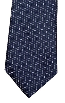 Corbata de seda ajustada Theory geométrica azul pequeña plata-gris cruces 2,5" Foto 1 de 4