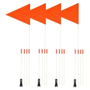 4 Pcs Upgraded Bike Flags with Pole, 6 ft High Visibility Orange Fags with he... - Picture 1 of 7