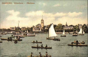 HAMBURG Repro-AK 1887/1973 Uhlenhorst Uhlenhorster Fährhaus Ruderboote Schiff - Picture 1 of 2