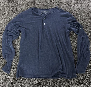 Camisa Mizzen Main Henley Para Hombre Talla Grande Azul Pestaña Enrollable Manga Larga Hecha en EE. UU. - Imagen 1 de 9