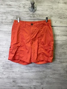 Style Co Shorts Size 6 Womens Orange Cargo Pockets Elastic Waist Stretch Cotton - Picture 1 of 10