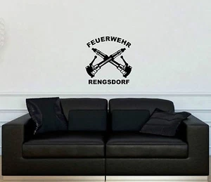 Wandtattoo Feuerwehr mit dem Ortsnamen Ihrer Feuerwehr, Folienschnitt - Bild 1 von 3