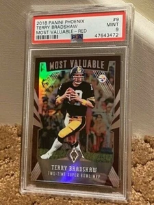 2018 Panini Phoenix Terry Bradshaw PSA 9 Most Valuable Red 125/299 Insert Card - Picture 1 of 2