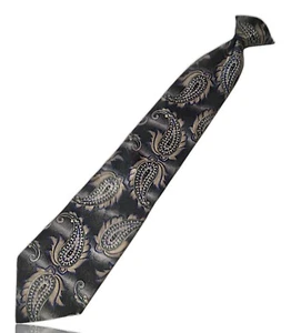 Cravatta vintage David Taylor in poliestere con clip, paisley multicolore. CT-1 - Foto 1 di 9