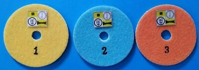 MACTOTEC 3-Step Diamond Polishing Pads Quartz Engineered Stone Wet Polishing