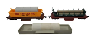 Tyco HO Scale Mid Atlantic Pipe Co. / Timberline Saw Mill Dump Cars - Picture 1 of 18