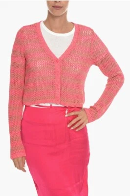 Rag & Bone Pink Striped Loose Knit Button-Up Carson Cardigan, Size XL NWT! $325 - Image 1 of 4