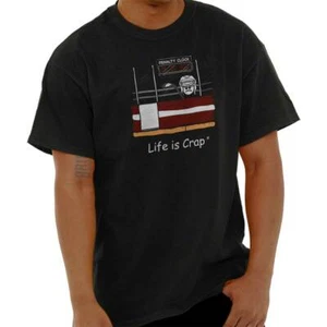 Life is Crap Hockey Penalty Box Sports Gift Mens Casual Crewneck T Shirts Tees - Picture 1 of 12