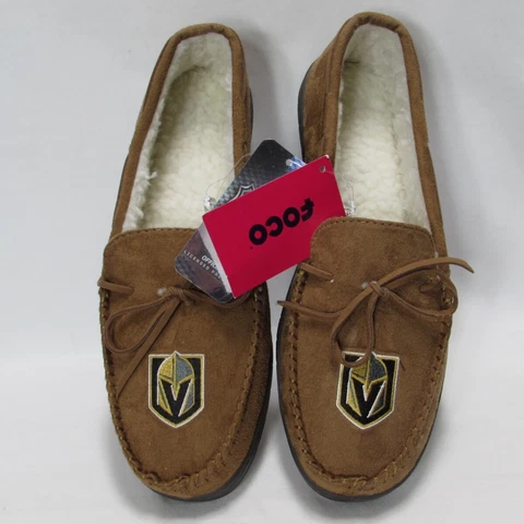 Vegas Golden Knights Fleece Lined Moccasin Slippers Men's Large Cover