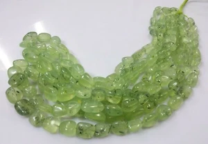 Perline pepita prehnite pietra preziosa moda liscia AAA+ 6x9-11x15mm 18" 1 filo - Foto 1 di 5