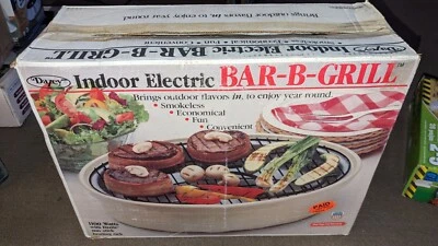 Vintage DAZEY Indoor Smokeless BBQ Grill 1100 Watt Model DSG 130 BRAND NEW - Image 1 of 4