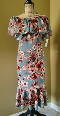 Vestido Lularoe Cici Sirena Volantes Floral Azul Multi Talla Grande Nuevo con Etiquetas Foto 1 de 4