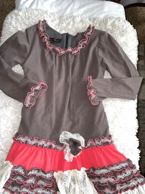 Isobella & Chloe девочек sz. 6 серый и розовый бутик оборкой платье. Милый **nt. Flaw* - Изображение 1 из 4
