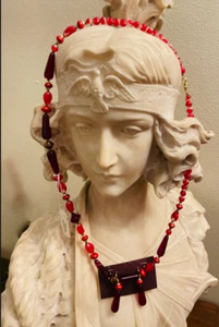 Czech Art Glass Necklace & Earrings Set - Picture 1 of 4