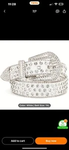 Strass Gürtel für Frauen Glitzer Nieten Ledergürtel Größe 1X - Bild 1 von 5