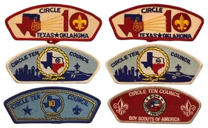 Circle Ten Council TX Lot of 6 Mint CSP Patches (SA204) - Picture 1 of 2