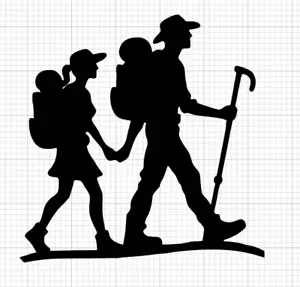 Hiking Couple Hikers Car Decal Sports Camping Backpacking Hike Outdoors Lovers - Bild 1 von 15