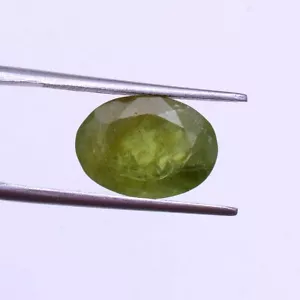 6.60 Cts Peridot Natürlich Unbehandelt 14mm 10mm Oval Facettiert Cut Funkelnde - Bild 1 von 6