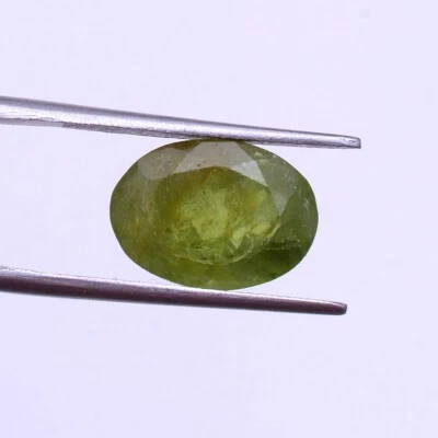 6.60 Cts Peridot Natürlich Unbehandelt 14mm 10mm Oval Facettiert Cut Funkelnde - Bild 1 von 4